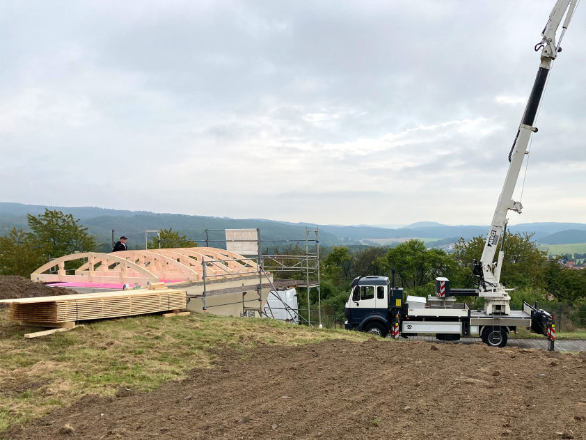 Tonnendach Holzbau Feisel