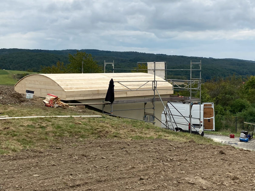 Tonnendach Holzbau Feisel